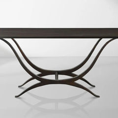 Chorda 84" Rectangular Dining Table Iron Base, Stoneware Tabletop