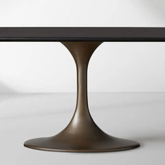 Saint Germain Solid Wood Dining Table with Steel Base